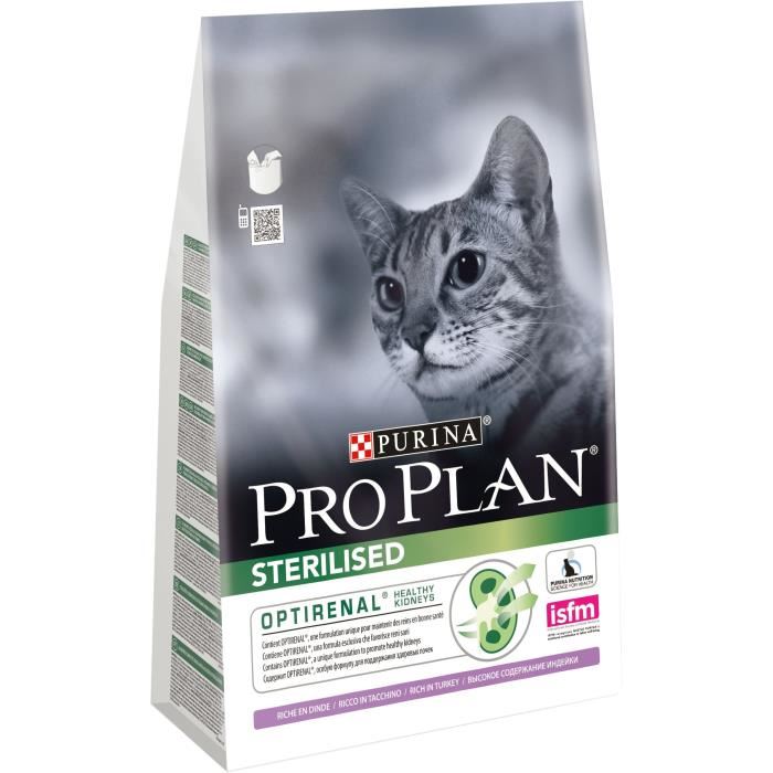 Pro Plan Sterilised Adult Renal Plus Dinde 3kg Croquettes Completes Pour Chats Adultes Sterilises