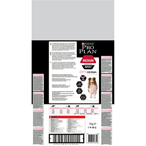 Pro Plan Sensitive Skin Avec Optiderma Croquettes - Riche En Saumon - Pour Chiens Adultes De Taille Moyenne - 7 Kg