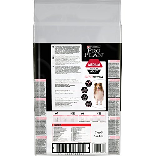 Pro Plan Sensitive Skin Avec Optiderma Croquettes - Riche En Saumon - Pour Chiens Adultes De Taille Moyenne - 7 Kg