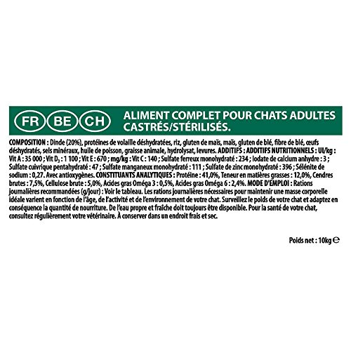 Proplan chat sterilised dinde sac de 10 kg