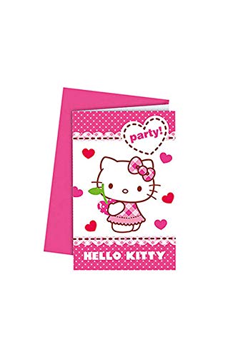6 Cartes d'invitation avec enveloppes Hello Kitty Cod.154042