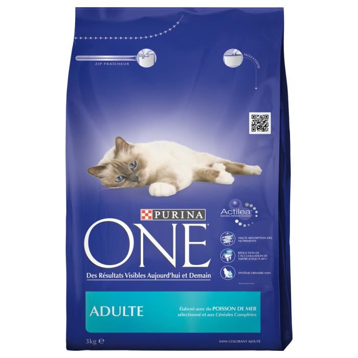 Croquettes au Poisson et Cereales pour Chat Adulte - Purina One - 3Kg