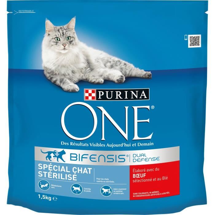 Croquettes au Boeuf et Ble pour Chat Adulte Sterilise - Purina One - 1,5Kg