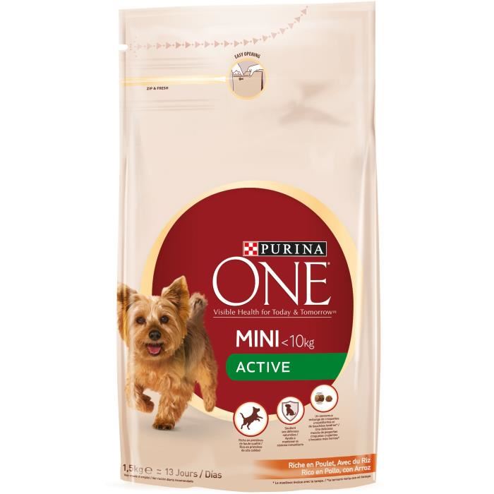 PURINA ONE Croquettes au poulet et riz Pour chien actif de petite taille 15 kg