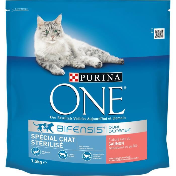 Purina One Croquettes Saumon Special Chat Sterilise 15 Kg