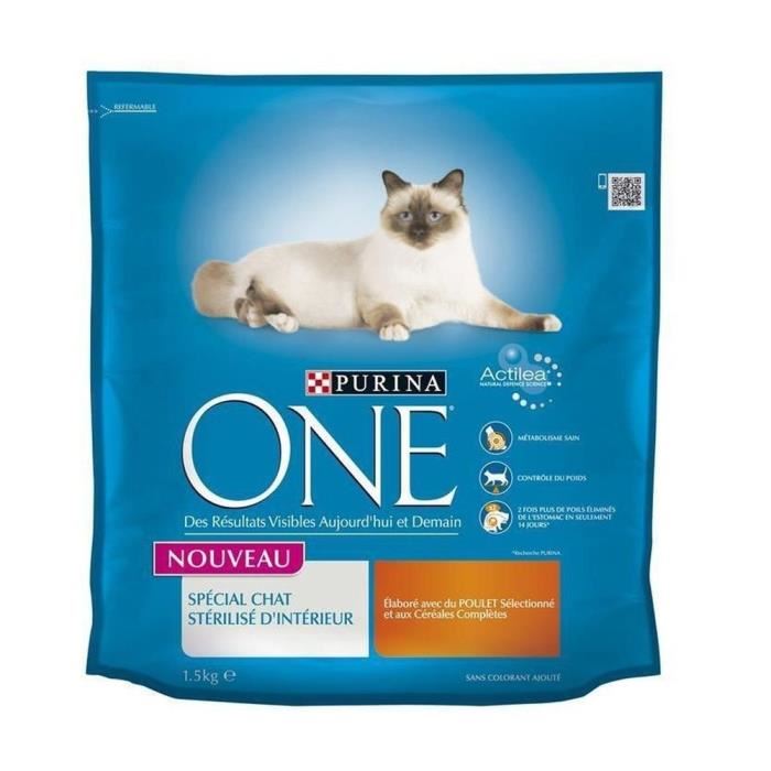 Purina One Croquettes Sterilisees Chats Dinterieur 15 Kg