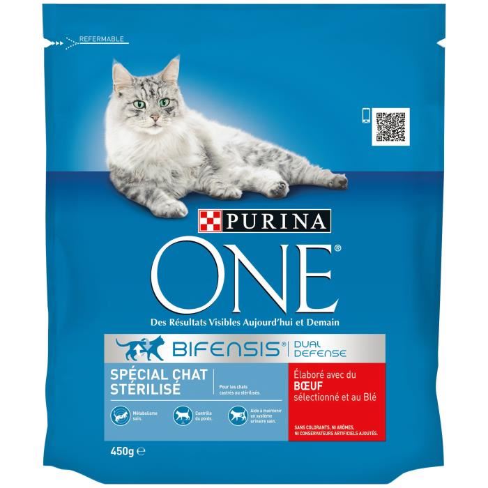 Croquettes pour chat sterilise/b?uf Purina - le sachet de 450 g