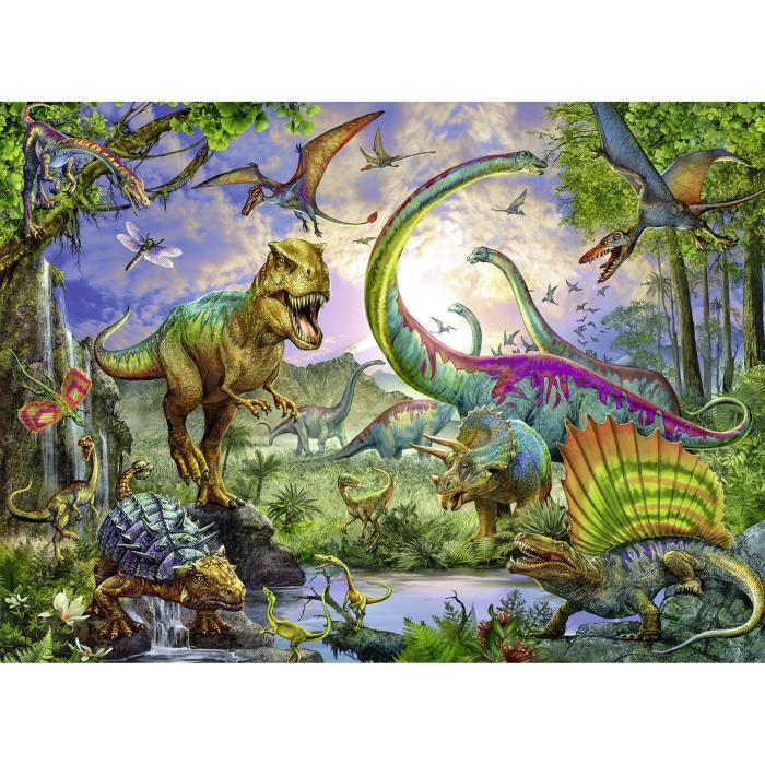 Puzzle 200 Pieces Xxl Le Royaume Des Dinosaures Ravensburger Animaux Des 8 Ans