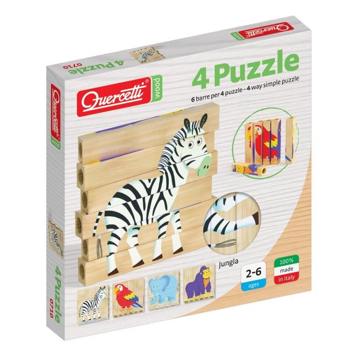 Quercetti 007105 4 Puzzle Jungle Wooden