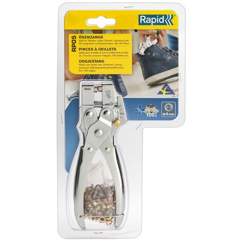 Pince Illets Rapid Rp05 O4mm Poinconnage De O2 A O45mm Blister 105 Illets 5000407