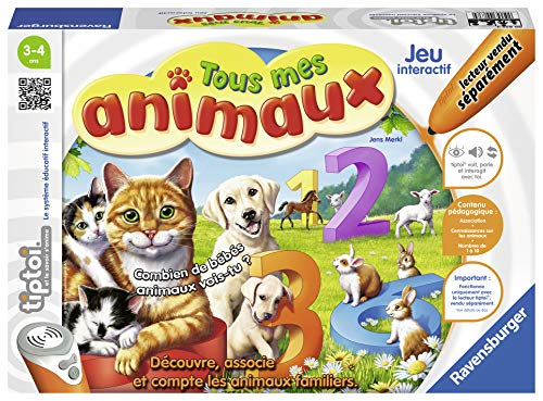 Jeu Interactif Tiptoi® - Tous Mes Animaux - Ravensburger - Decouvre Associe Et Compte Les Animaux Familiers
