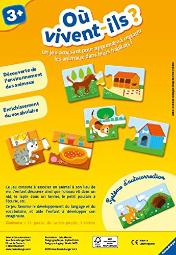 Ou Vivent Ils Jeu Educatif Decouvertes Des Animaux Ravensburger Des 3 Ans