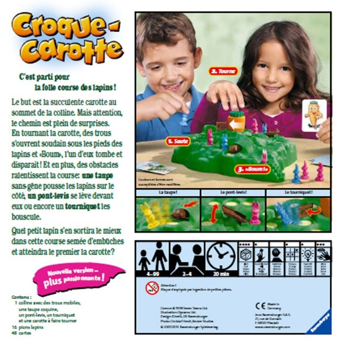 Croque Carotte Jeu De Parcours Rigolo Pour Enfant 2 A 4 Joueurs Ravensburger 22223 Des 4 Ans