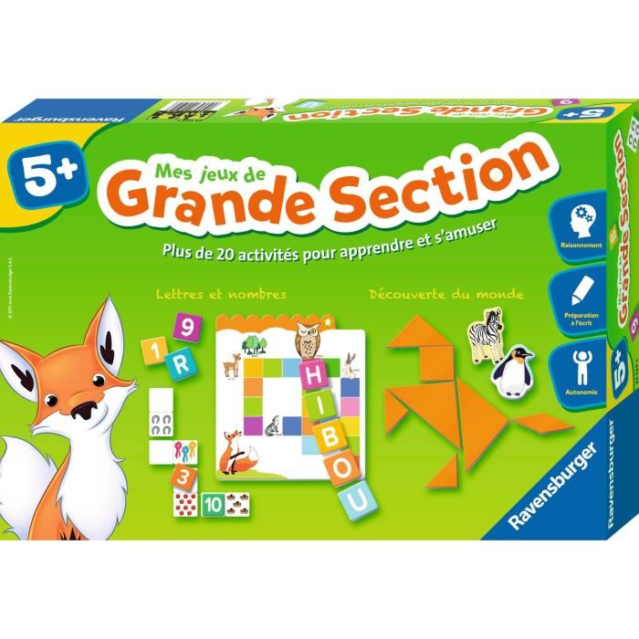 Mes Jeux De Grande Section - Coffret Complet Educatif - 20 Activites Programme 3e Annee Maternelle - Ravensburger - Des 5 Ans