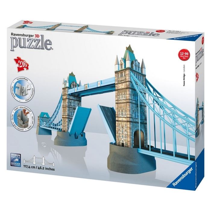 Puzzle 3d Tower Bridge - Ravensburger - 216 Pieces - Sans Colle - Mixte - A Partir De 10 Ans