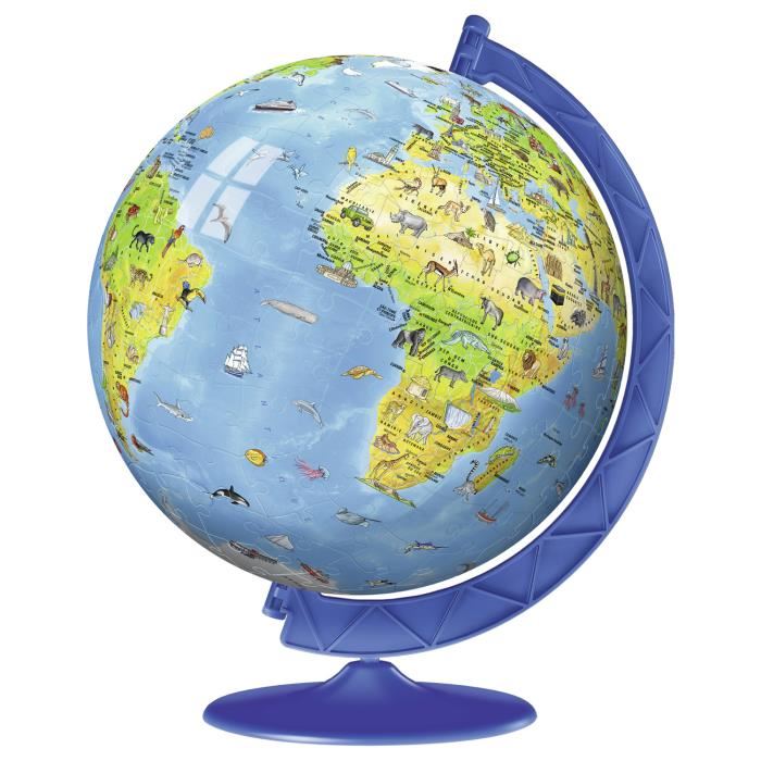 Puzzle 3d Globe Terrestre 180 Pieces - Ravensburger - Éducatif - Sans Colle - Des 7 Ans