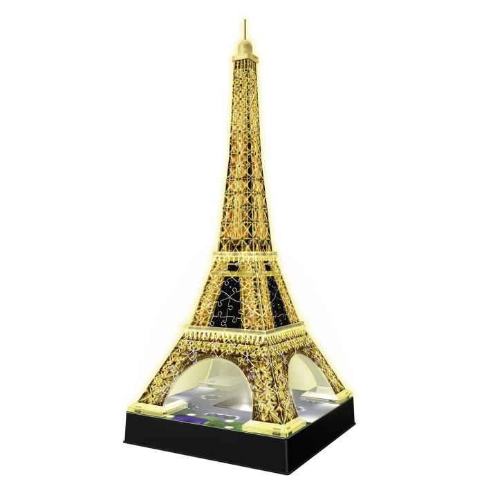 Puzzle 3d Tour Eiffel Illuminee Ravensburger 216 Pieces Sans Colle Avec Leds Couleur Des 10 Ans