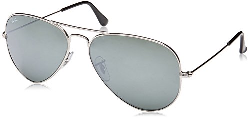 Ray Ban Rb3025 Lunettes De Soleil Homme - Pilote Argent - Possibilité De Verres Correcteurs - Adaptable à La Vue