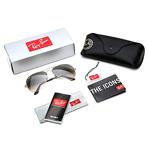 Ray Ban Rb3025 Lunettes De Soleil Homme - Pilote Argent - Possibilité De Verres Correcteurs - Adaptable à La Vue
