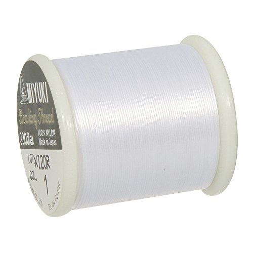 Fil Pour Perle Rocaille/miuyki - Blanc Neige - 50 M - Rayher