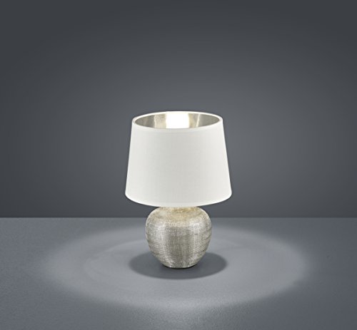 Reality Leuchten R50621089luxor Lampe De Table Ceramique E14 Argent 18x 18x 26cm R50621089 Luxor
