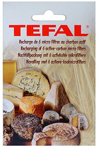 TEFAL Lot de 6 Filtres recharge pour cave a fromages anti-odeur 9182210 noir