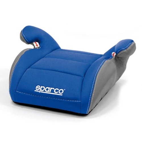 Rehausseur Siege Auto Groupe 2-3 Enfants Booster Sparco Bleu / Gris Matelasse 3 Cm