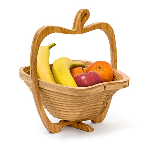 Relaxdays Corbeille A Fruits En Forme De Pomme Bambou Porte-fruits Hxlxp: Env. 30 X 27 X 225 Cm Bois Coloris Bois