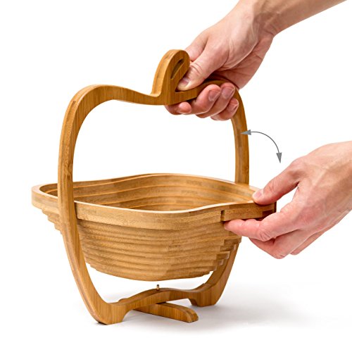 Relaxdays Corbeille A Fruits En Forme De Pomme Bambou Porte-fruits Hxlxp: Env. 30 X 27 X 225 Cm Bois Coloris Bois