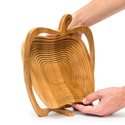 Relaxdays Corbeille A Fruits En Forme De Pomme Bambou Porte-fruits Hxlxp: Env. 30 X 27 X 225 Cm Bois Coloris Bois