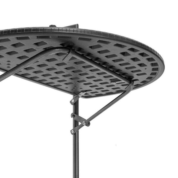 Table De Balcon - Relaxdays - Bastian - Pliable - Rotin - Metal Noir