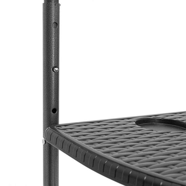 Table De Balcon - Relaxdays - Bastian - Pliable - Rotin - Metal Noir