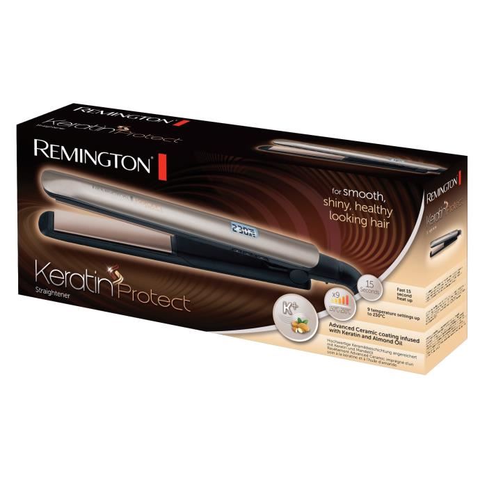 Remington S8540 Fer A Lisser Lisseur Keratin Protect Plaques Flottantes Advanced Ceramic Soin Keratine Huile Damande