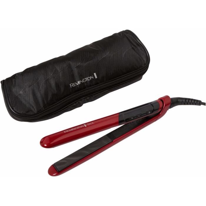Lisseur Remington S9600 Silk 240a° C Chauffe Rapide Turbo Pochette Voyage Rouge