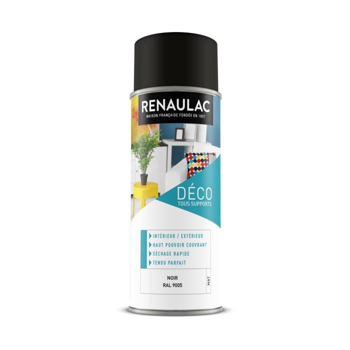 RENAULAC Peinture aerosol 04 L noir mat