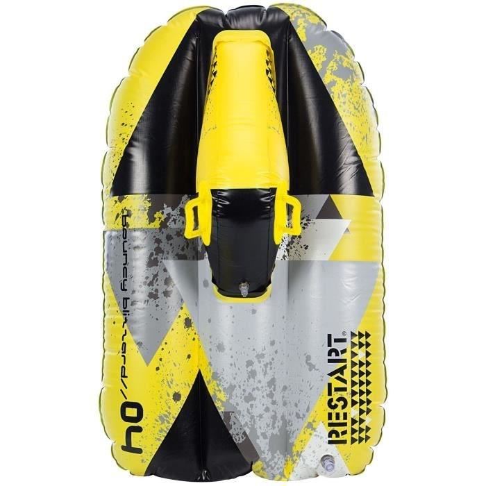 RESTART Luge gonflable scooter des neiges Taille unique Noir gris et jaune