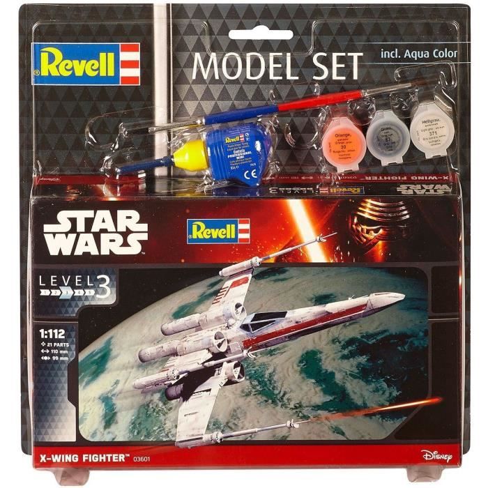 Maquette - Revell - Model Set - Star Wars - X-wing Fighter - Avec Colle Peintures Et Accessoires
