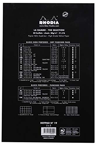 Dotpad Black N°19 21x318cm 80f Agrafees 80g Matrice Points 5mm