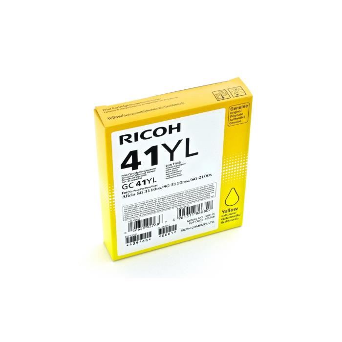 Ricoh Gc 41yl Low Yield Jaune Original Cartouche Dencre