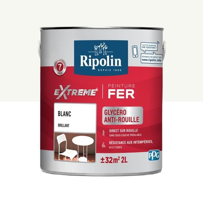 Peinture Fer Ripolin 396027 Blanc Brillant 2 L