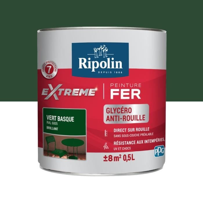 Ripolin Peinture Pour Fer Exterieur - Vert Basque Brillant 05l