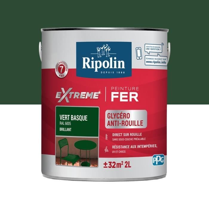 Extreme Fer Base Vert Basque Ral 6005 Brillant Ripolin 2 L