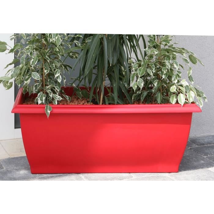 Jardiniere Riviera Evolution 80 X 40 X H 32 Cm 64 L Rouge