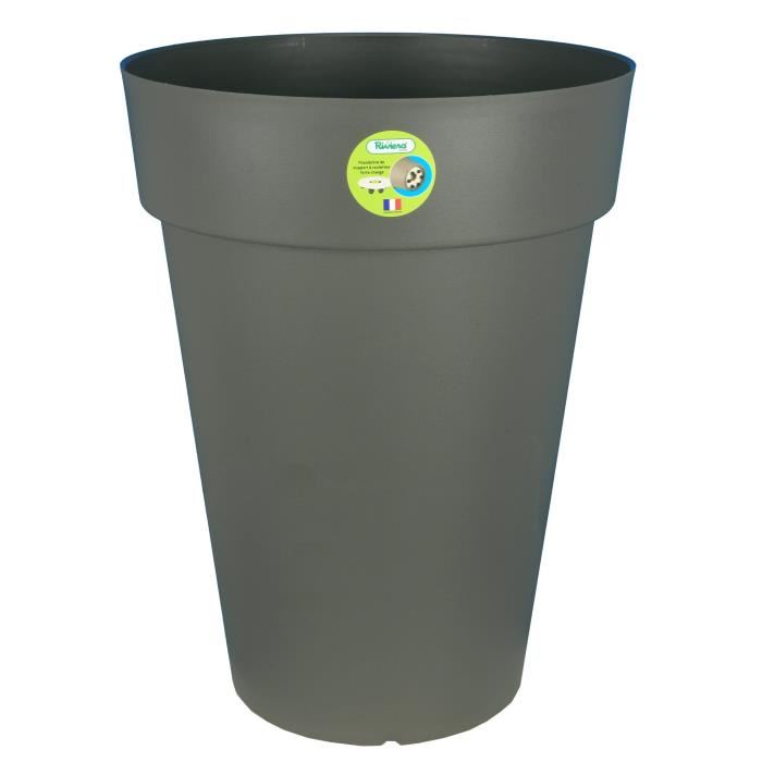 RIVIERA Pot de fleurs Soleilla Rond O 40 x 53 cm Gris paillete