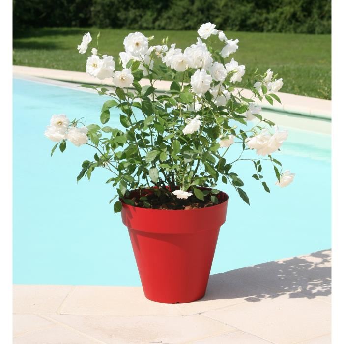 Pot De Fleurs Riviera Soleilla Rond A 60 X 536 Cm Rouge