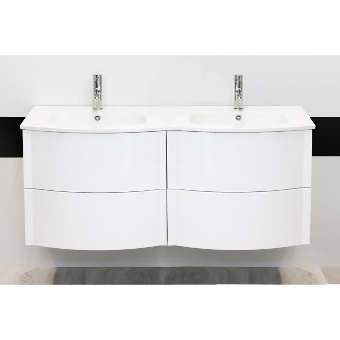 Aqua+ - Ensemble Meubles De Salle De Bain Rony 120 Blanc Sans Miroir