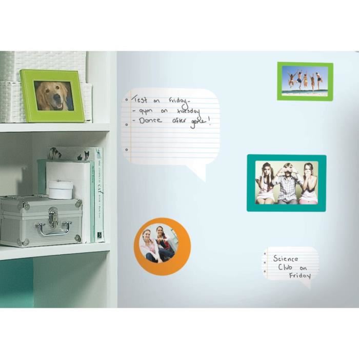Stickers assortiment CADRES PHOTOS et BLOC NOTES pour ecrire Roommates Repositionnables (13 stickers, avec feutre effacable)