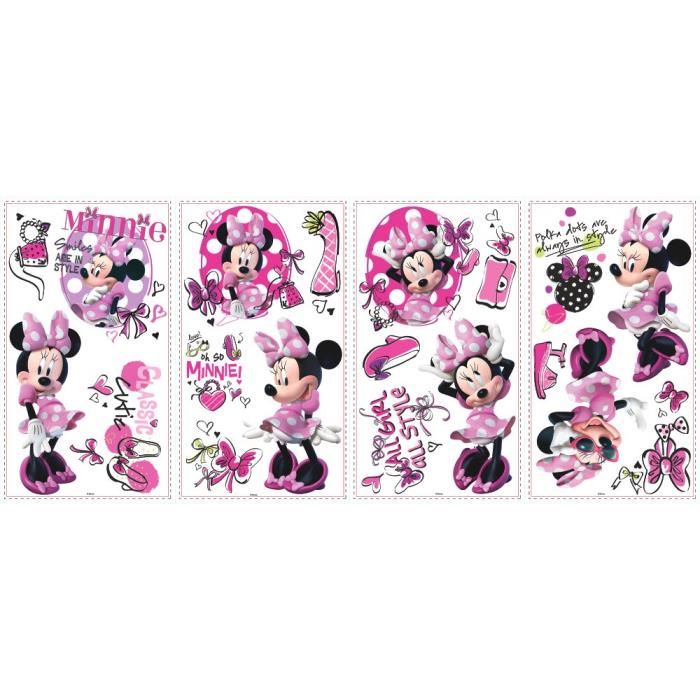 Roommates Lot De 19 Stickers Disney Minnie Fashionista Repositionnables 4 Feuilles De 101 X 441 Cm