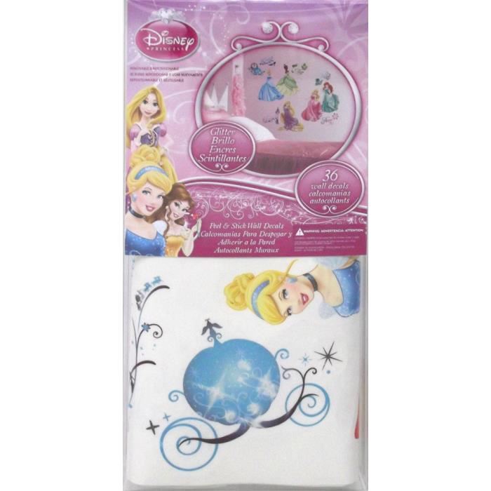 Roommates Lot De 37 Stickers Disney Princesses Royales Repositionnables 4 Feuilles De 10,1cm X 44,1cm