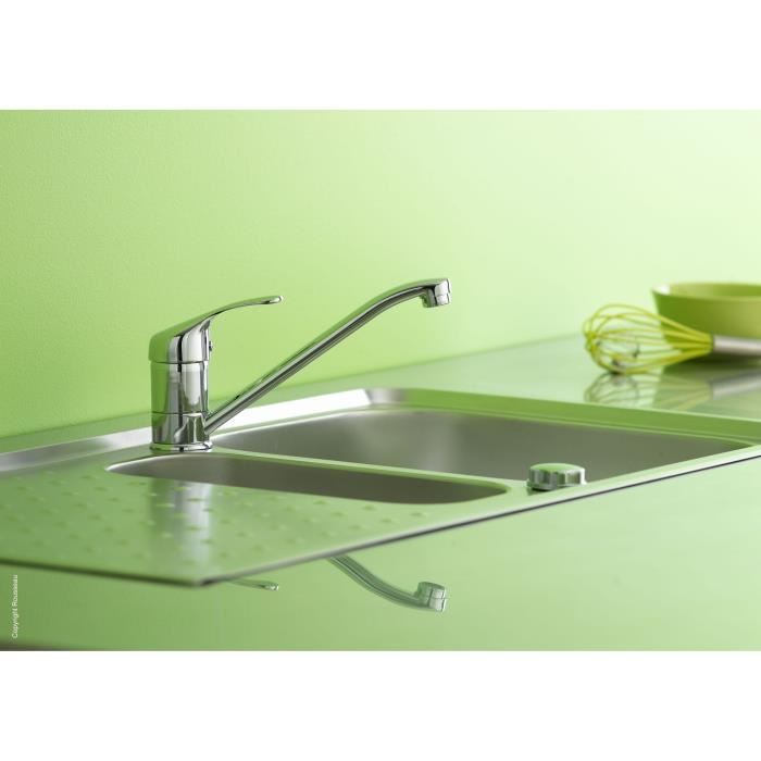 ROUSSEAU Robinet mitigeur de cuisine Raeva - Sans douchette - Chrome - NF